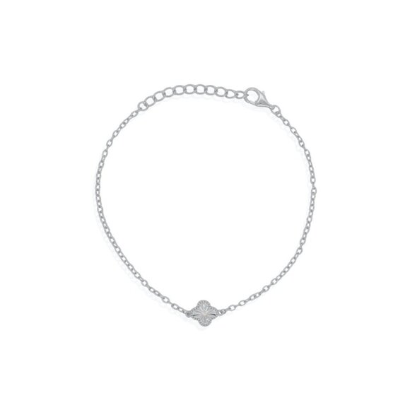 NWT Annabella Clover Bracelet // Sterling Silver + CZ - Picture 1 of 4